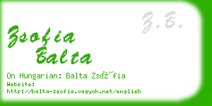 zsofia balta business card